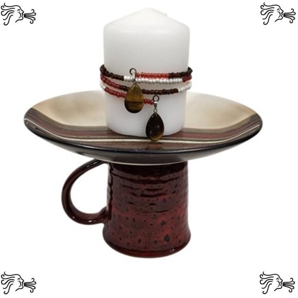 Upcycled Coffee Mug Candle Holder, Jewelry Tray, Sponge Soap Dish, Bracelet - Picture 2 of 5